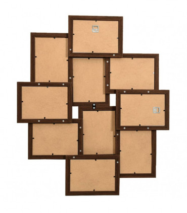 vidaXL Collage Photo Frame for 10x(13x18 cm) Picture Dark Brown MDF