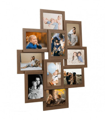 vidaXL Collage Photo Frame for 10x(13x18 cm) Picture Light Brown MDF