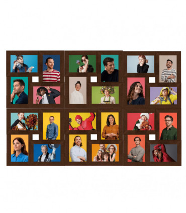 vidaXL Collage Photo Frame for 24x(13x18 cm) Picture Dark Brown MDF