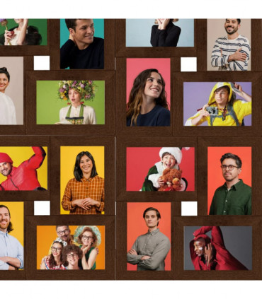 vidaXL Collage Photo Frame for 24x(13x18 cm) Picture Dark Brown MDF