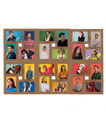 vidaXL Collage Photo Frame for 24x(13x18 cm) Picture Light Brown MDF