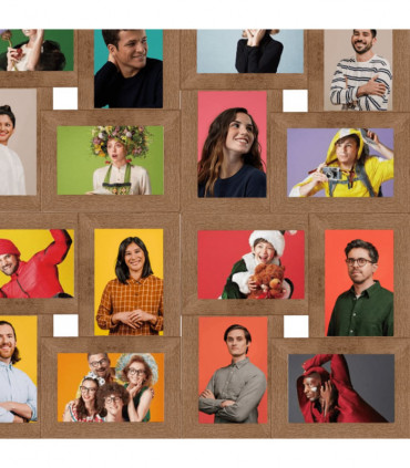 vidaXL Collage Photo Frame for 24x(13x18 cm) Picture Light Brown MDF