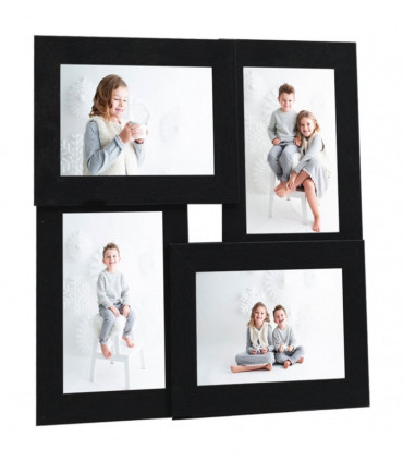 vidaXL Collage Photo Frame for 4x(10x15 cm) Picture Black MDF