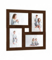 vidaXL Collage Photo Frame for 4x(10x15 cm) Picture Dark Brown MDF