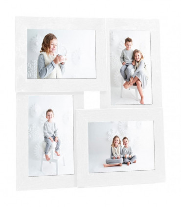 vidaXL Collage Photo Frame for 4x(10x15 cm) Picture White MDF