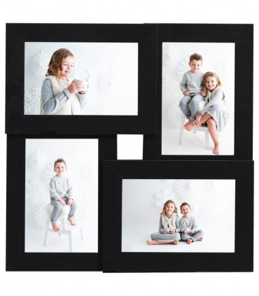 vidaXL Collage Photo Frame for 4x(13x18 cm) Picture Black MDF