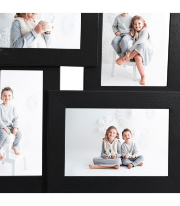 vidaXL Collage Photo Frame for 4x(13x18 cm) Picture Black MDF