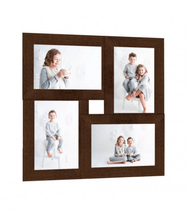 vidaXL Collage Photo Frame for 4x(13x18 cm) Picture Dark Brown MDF