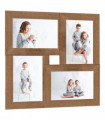 vidaXL Collage Photo Frame for 4x(13x18 cm) Picture Light Brown MDF