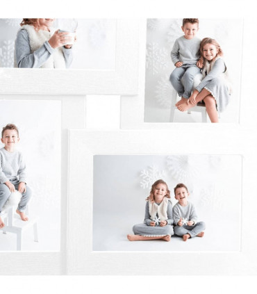 vidaXL Collage Photo Frame for 4x(13x18 cm) Picture White MDF