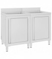vidaXL Commercial Kitchen Sink Cabinets 2 pcs Stainless Steel