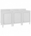 vidaXL Commercial Work Table Cabinet 180x60x96 cm Stainless Steel