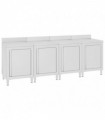 vidaXL Commercial Work Table Cabinet 240x60x96 cm Stainless Steel