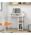 vidaXL Computer Desk White 80x40x72 cm MDF and Metal