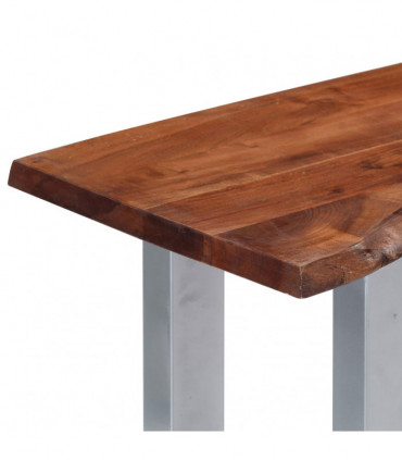 vidaXL Console Table 115x35x76 cm Solid Aacia Wood and Iron