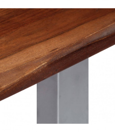 vidaXL Console Table 115x35x76 cm Solid Aacia Wood and Iron