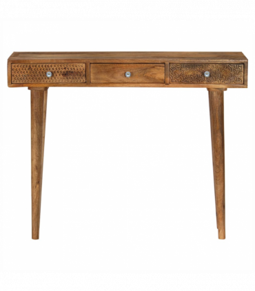 vidaXL Console Table Solid Mango Wood 102x30x79 cm