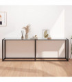vidaXL Console Table White Marble 220x35x75.5cm Tempered Glass