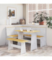 vidaXL Corner Bench REINE 151 cm Honey Brown&White Solid Wood Pine