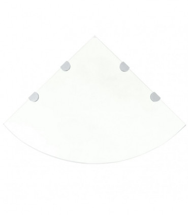 vidaXL Corner Shelf with Chrome Supports Glass Clear 45x45 cm