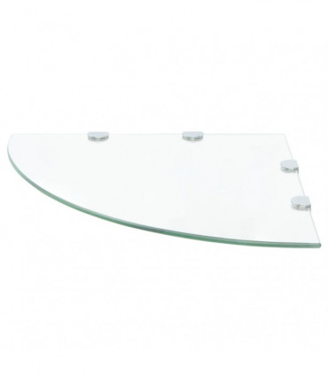 vidaXL Corner Shelf with Chrome Supports Glass Clear 45x45 cm