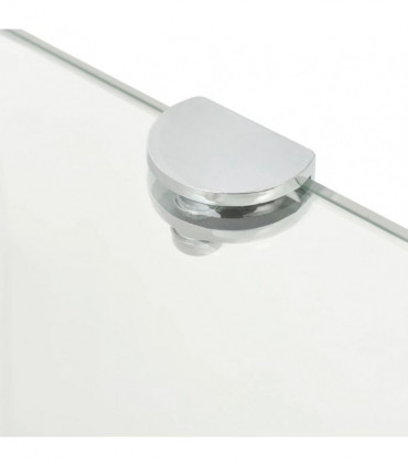 vidaXL Corner Shelf with Chrome Supports Glass Clear 45x45 cm