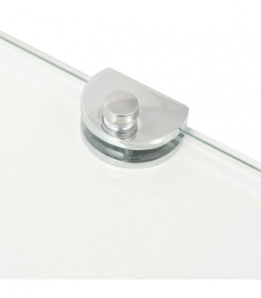 vidaXL Corner Shelf with Chrome Supports Glass Clear 45x45 cm