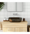 vidaXL Countertop Basin Black Rectangular 48x37.5x13.5 cm Ceramic