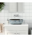 vidaXL Countertop Basin Black and Blue Oval 47x33x13 cm Ceramic