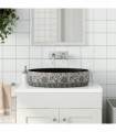 vidaXL Countertop Basin Black and Blue Oval 56.5x36.5x13.5 cm Ceramic