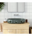 vidaXL Countertop Basin Blue Oval 59x40x14 cm Ceramic