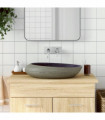 vidaXL Countertop Basin Purple and Grey Oval 59x40x14 cm Ceramic