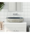 vidaXL Countertop Basin Sand and Blue Oval 59x40x14 cm Ceramic