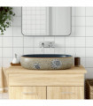 vidaXL Countertop Basin Sand and Blue Oval 59x40x14 cm Ceramic