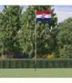 vidaXL Croatia Flag and Pole 6.23 m Aluminium