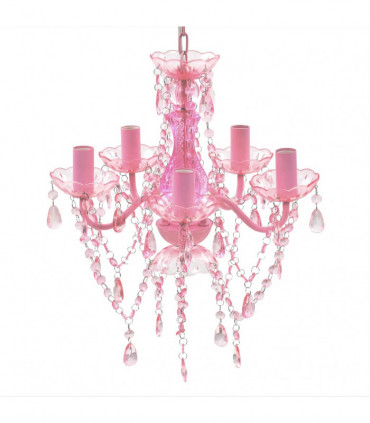 vidaXL Crystal Light 5 Bulbs Pink