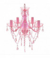 vidaXL Crystal Light 5 Bulbs Pink
