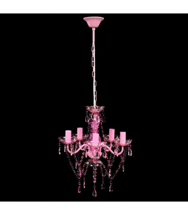 vidaXL Crystal Light 5 Bulbs Pink