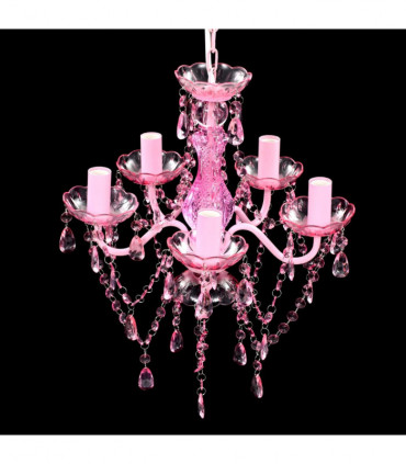 vidaXL Crystal Light 5 Bulbs Pink