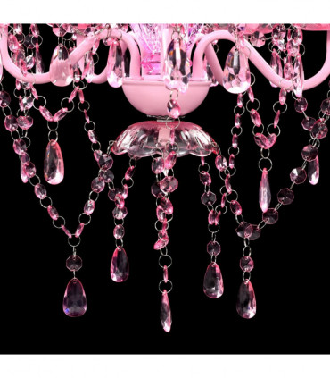 vidaXL Crystal Light 5 Bulbs Pink