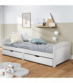 vidaXL Day Bed with 2 Drawers IRUN White 90x200 cm Solid Wood Pine