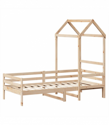 vidaXL Day Bed with Roof without Mattress 80x200 cm Solid Wood