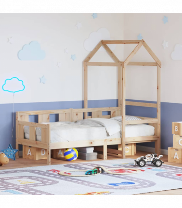 vidaXL Day Bed with Roof without Mattress 80x200 cm Solid Wood