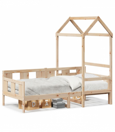 vidaXL Day Bed with Roof without Mattress 80x200 cm Solid Wood