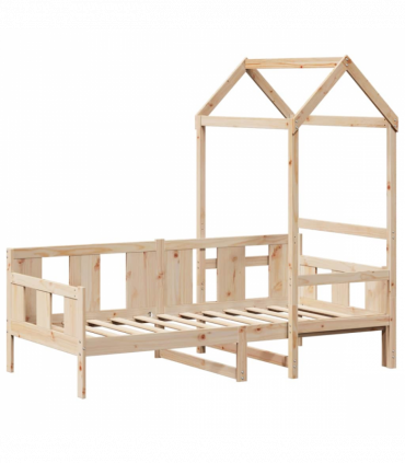 vidaXL Day Bed with Roof without Mattress 80x200 cm Solid Wood