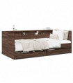 vidaXL Daybed with Drawers Brown Oak 100x200 cm Engineered Wood