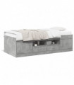 vidaXL Daybed with Drawers Concrete Grey 75x190 cm Engineered Wood