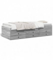vidaXL Daybed with Drawers Grey Sonoma 100x200 cm Engineered Wood