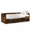 vidaXL Daybed with Drawers Smoked Oak 100x200 cm Engineered Wood