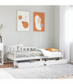 vidaXL Daybed with Drawers without Mattress White 90x200 cm Solid Wood